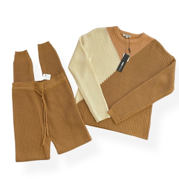 Fashion Nova Sweater Legging Set Women’s Small You're The One Taupe/combo - Picture 14 of 14